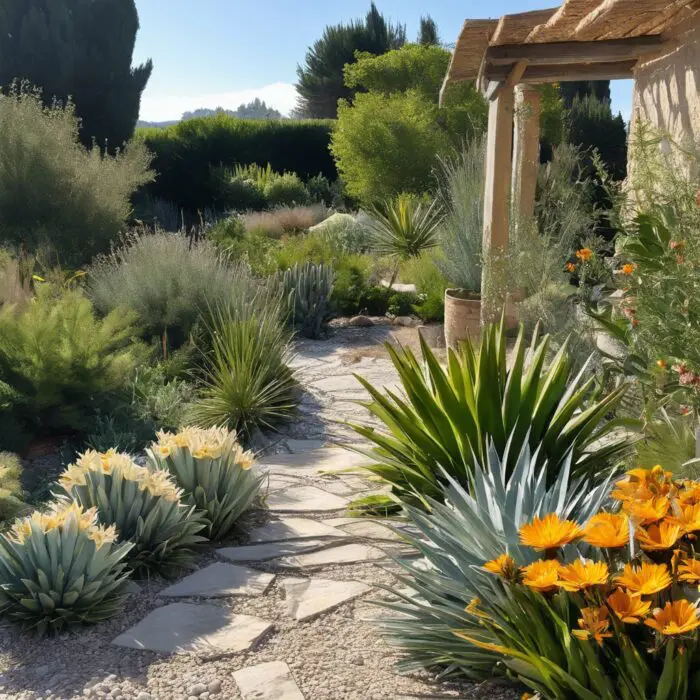 Aménagement de jardin sec avec plantes méditerranéennes à Aix-en-Provence